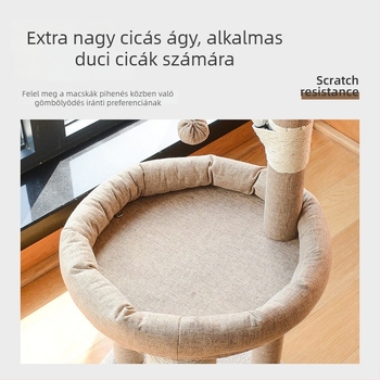 Fából készült macska fészek, egész éves használatra, légáteresztő és meleg
