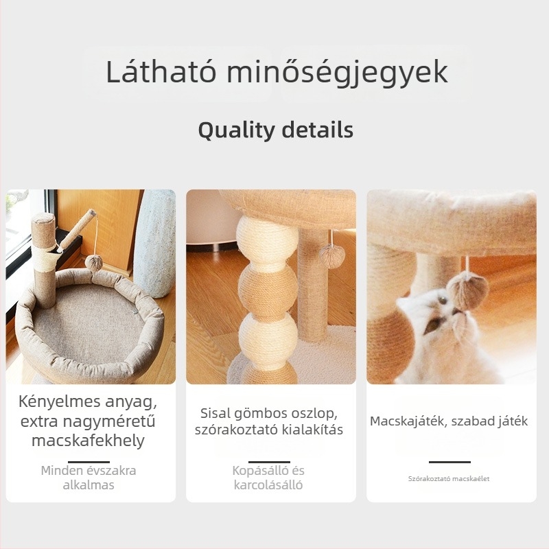 Fából készült macska fészek, egész éves használatra, légáteresztő és meleg