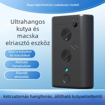 Kettős ultrahangos ugatásmegállító és kutya-edzés eszköz – műanyag, univerzális, neutrális márka, saját márka engedélyezett