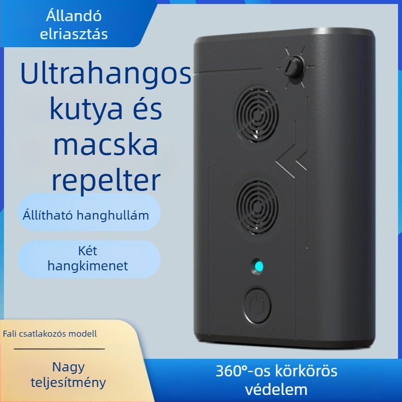 Kettős ultrahangos ugatásmegállító és kutya-edzés eszköz – műanyag, univerzális, neutrális márka, saját márka engedélyezett