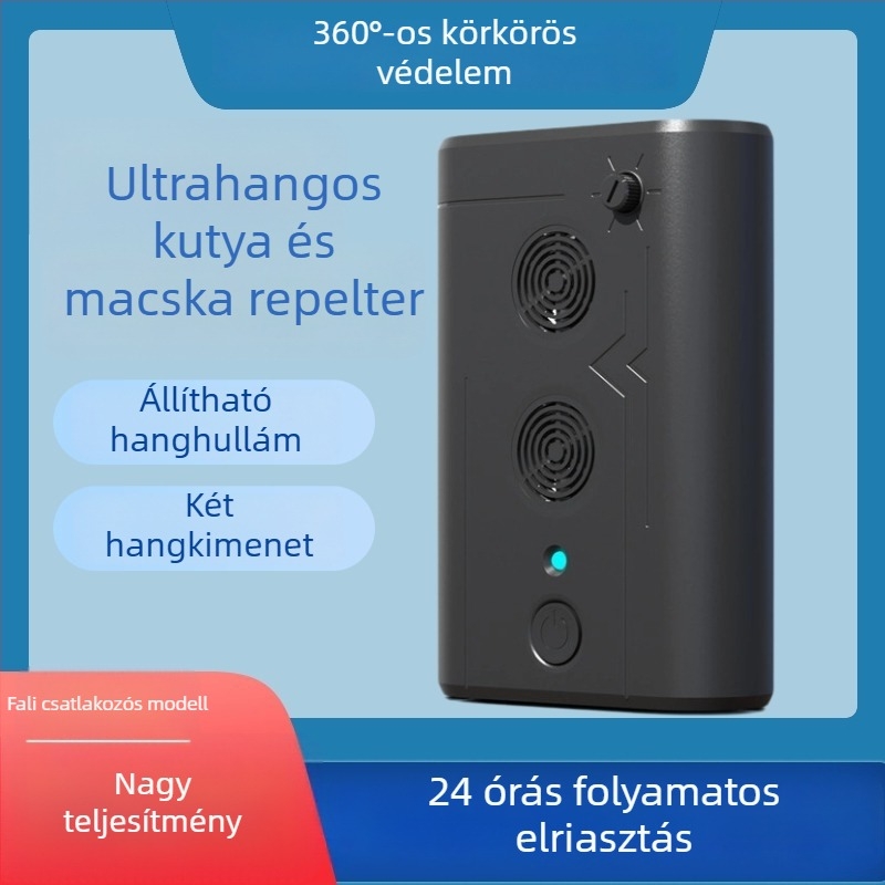 Kettős ultrahangos ugatásmegállító és kutya-edzés eszköz – műanyag, univerzális, neutrális márka, saját márka engedélyezett