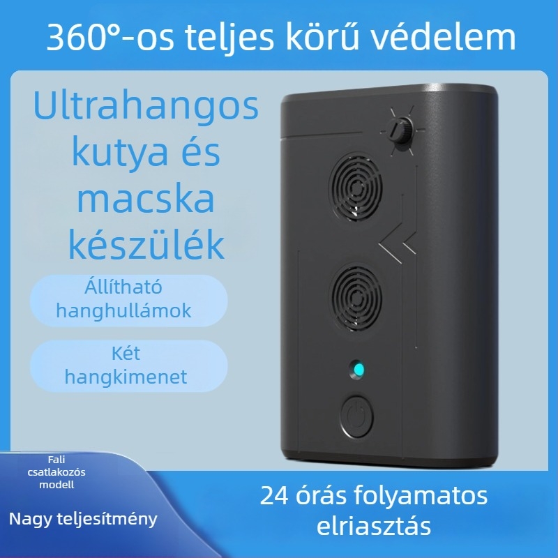 Kettős ultrahangos ugatásmegállító és kutya-edzés eszköz – műanyag, univerzális, neutrális márka, saját márka engedélyezett