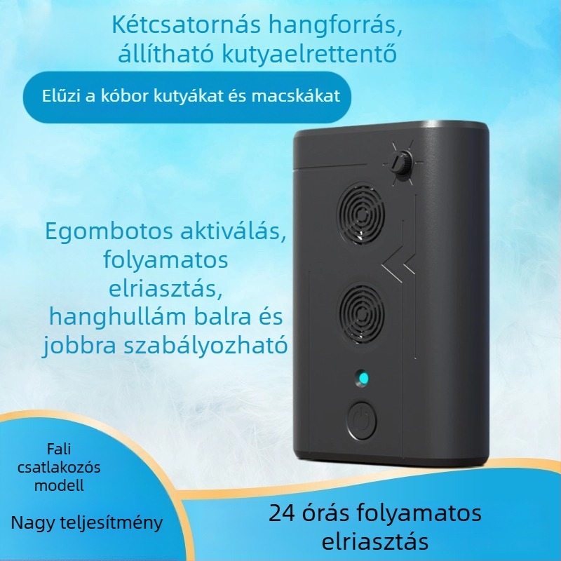 Kettős ultrahangos ugatásmegállító és kutya-edzés eszköz – műanyag, univerzális, neutrális márka, saját márka engedélyezett