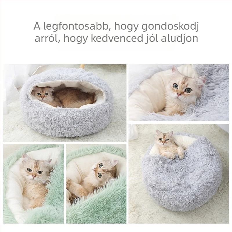 Macskafészek – zárt macskaház macskáknak és kölyköknek, négy évszakos párna, modell 1-X