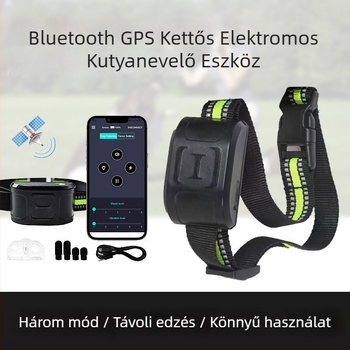 Műanyagból készült Bluetooth GPS kutyanyakörv, kettő az egyben, távirányítós ugatásmegállító, elektronikus kerítés, tréner