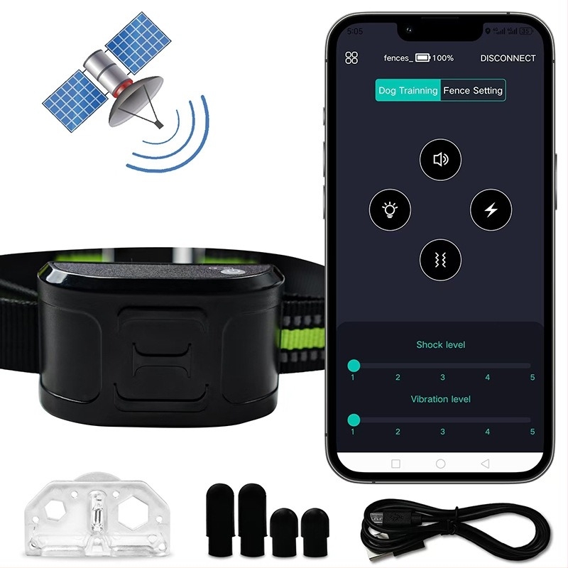 Műanyagból készült Bluetooth GPS kutyanyakörv, kettő az egyben, távirányítós ugatásmegállító, elektronikus kerítés, tréner