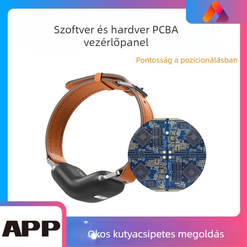 Kutyatraining nyakörv hangvezérléssel és PCBA vezérlőpanellel, monokróm kijelző, műanyag ház