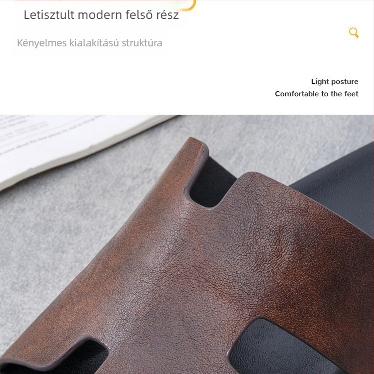 Férfi strandpapucs, csúszásmentes, vízálló, nyitott orrú, PU felső, PVC talp