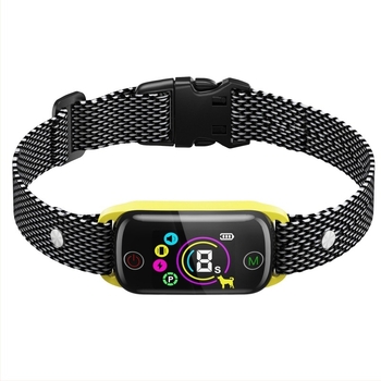 Kutyadresztáló nyakörv - anti ugatás elektromos sokk funkcióval, poliészter pánt, univerzális illeszkedés