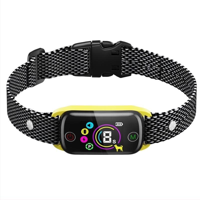 Kutyadresztáló nyakörv - anti ugatás elektromos sokk funkcióval, poliészter pánt, univerzális illeszkedés