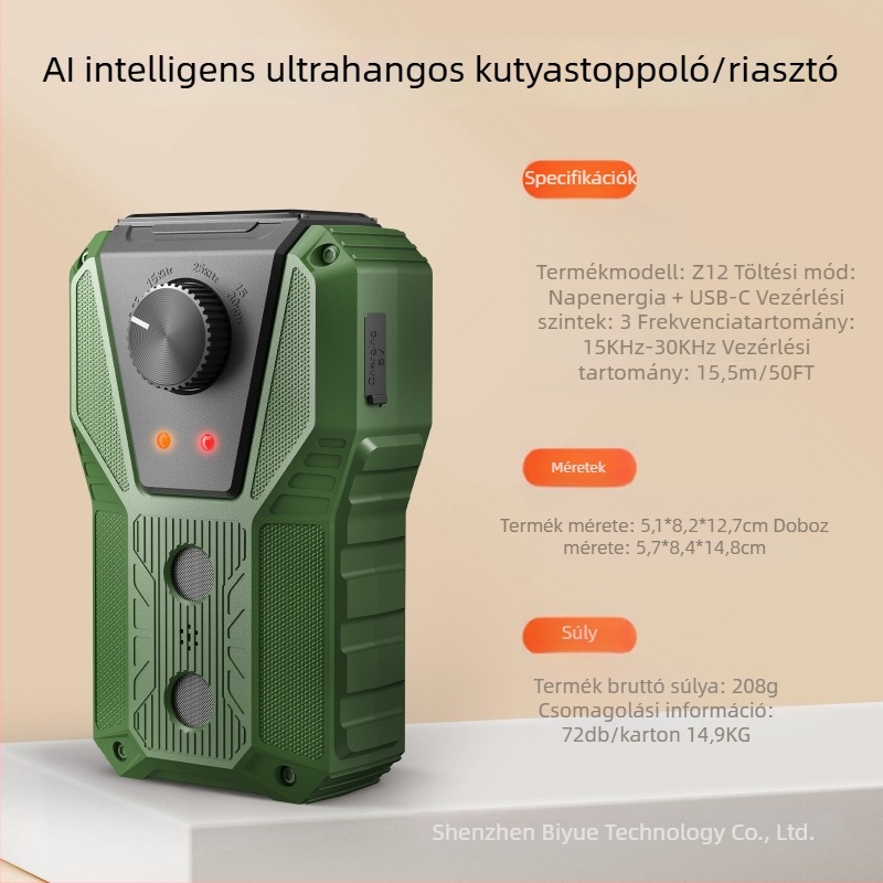 Napelemes ultrahangos ugatógátló kutyáknak – kültéri, csendes automata edzőeszköz