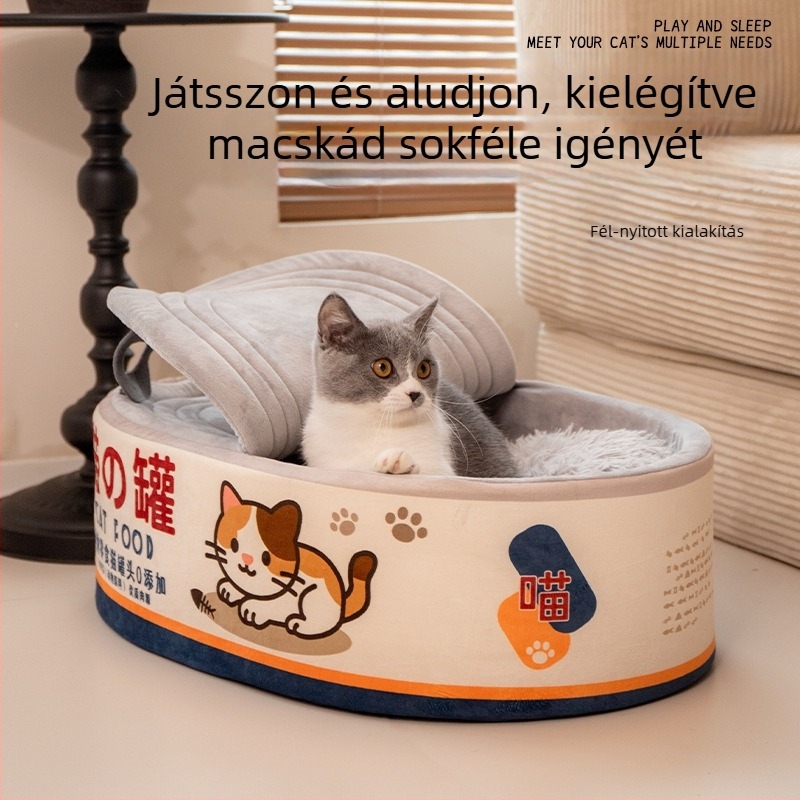 Szivacsból készült macskafészek - meleg beltéri menedék macskáknak (minden évszak, melegen tart) alkalmas a hajlított fülű macskáknak, Brit Rövidszőrű, Ragdoll