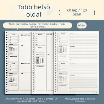 Minden tantárgy hibajavító jegyzetfüzet, binder kötésű, 60 oldal, 80 g offset papír, PP borító