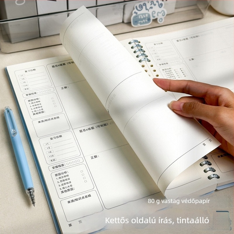 Minden tantárgy hibajavító jegyzetfüzet, binder kötésű, 60 oldal, 80 g offset papír, PP borító