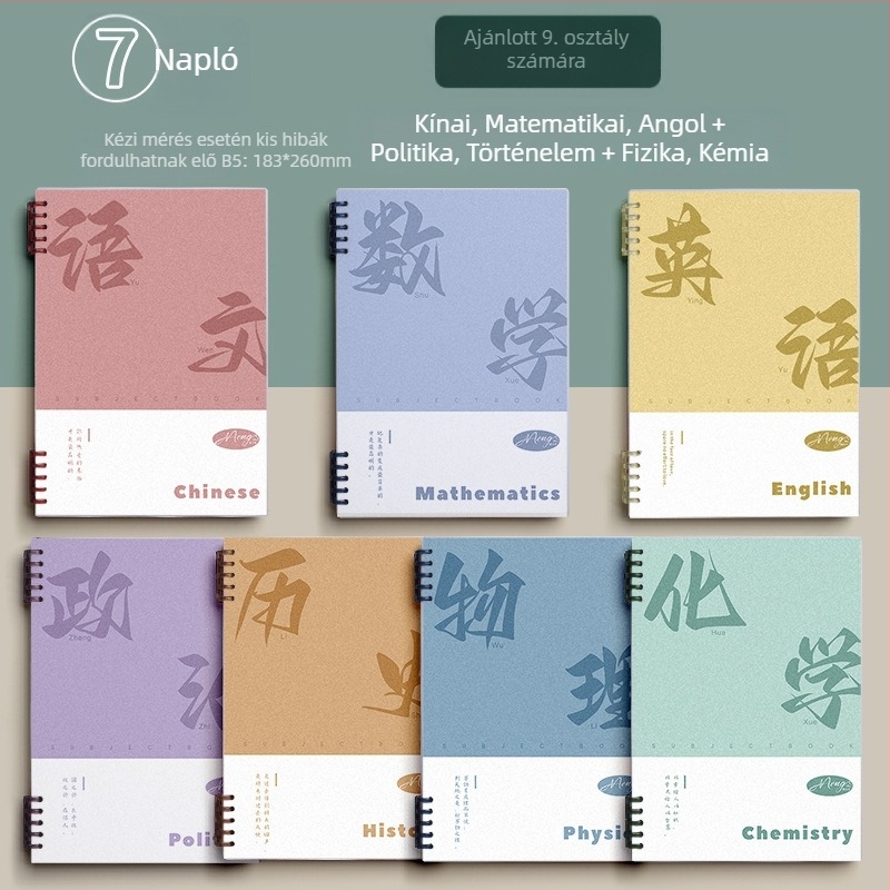 Minden tantárgy hibajavító jegyzetfüzet, binder kötésű, 60 oldal, 80 g offset papír, PP borító