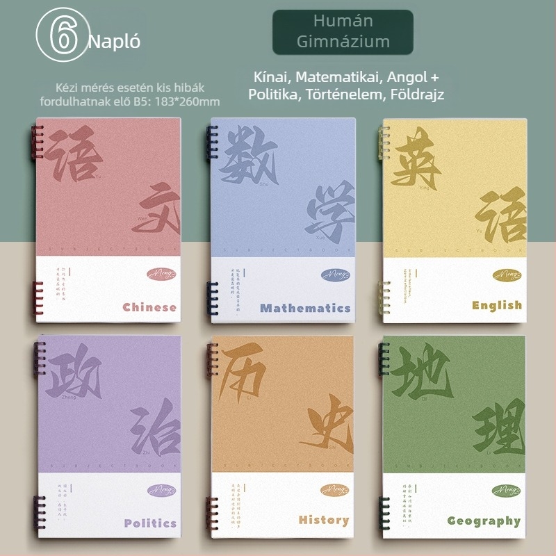 Minden tantárgy hibajavító jegyzetfüzet, binder kötésű, 60 oldal, 80 g offset papír, PP borító