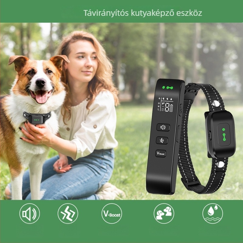 Távirányítós kutya-edző eszköz – Nincs elektromos sokk, vízálló nyakörv, műanyag anyag, Smart Pets