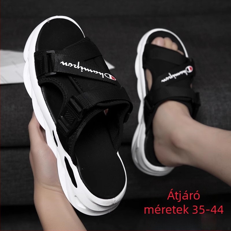 Férfi nyári szandálok légáteresztő EVA talppal, koreai stílusú nyitott orrú, sarok körülbelül 4 cm