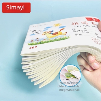 Munkafüzet – Pinyin, kínai, matematika, írás, helyesírás, angol nyelvű összefüggés (kompozíció); papírborító; papírtartalom; papír súly 100; 1–50 oldal; kreatív stílus