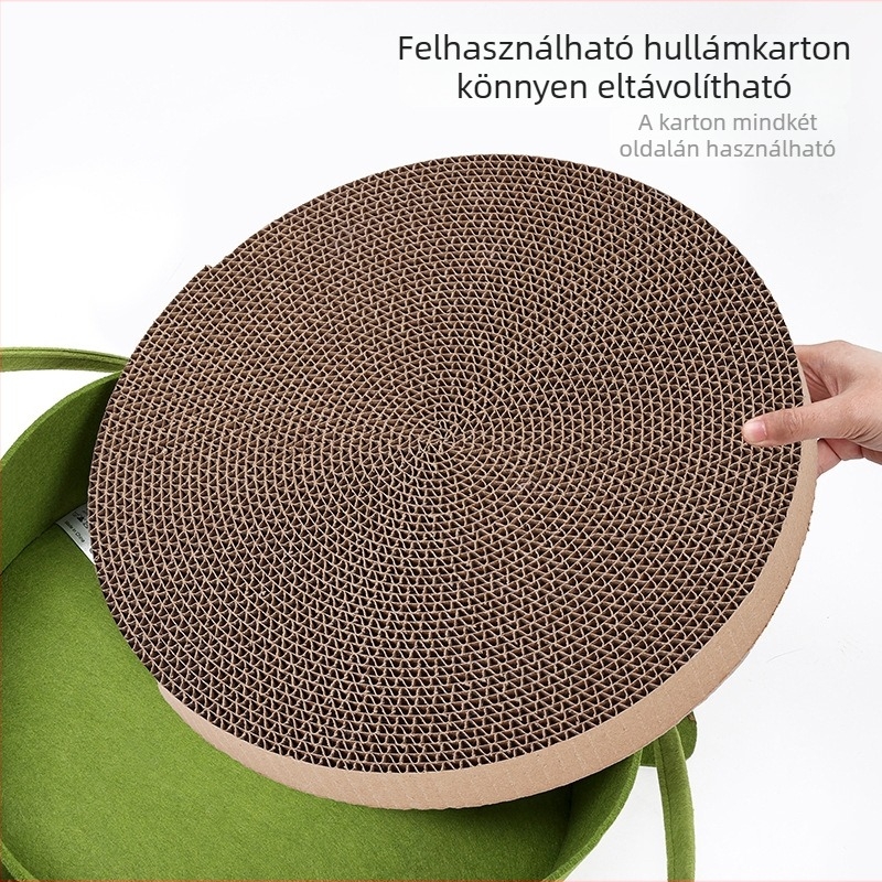 Turtle macskaágy fészek levehető hullámos karcolócédla, filc + hullámos papír, macska odú, márka doglemi