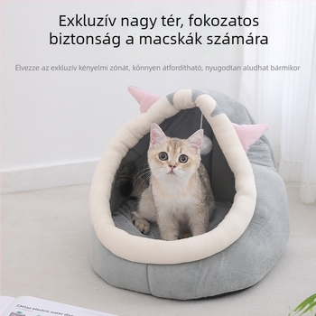 Meow Xinbao téli meleg háziállat alvófülke, extra nagy félig zárt kutya- és macskafészek