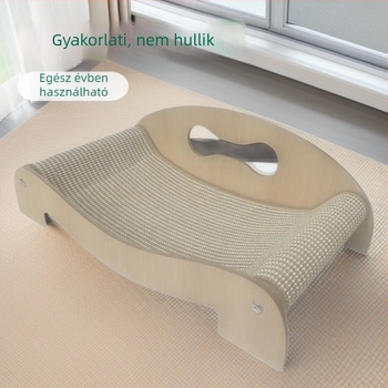 Fa macskafészek beépített pihenővel, lélegző és meleg, négy évszakos, beltéri/kültéri/autó használatra