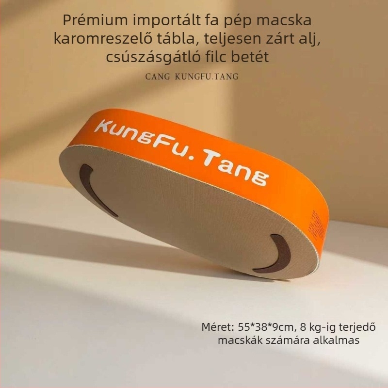 Hullámkartonból és fehér kartonból készült macska kaparódeszka, rostmentes, tartós, karcolásálló, integrált macskapárnával és erőteljes karcoló játékkal