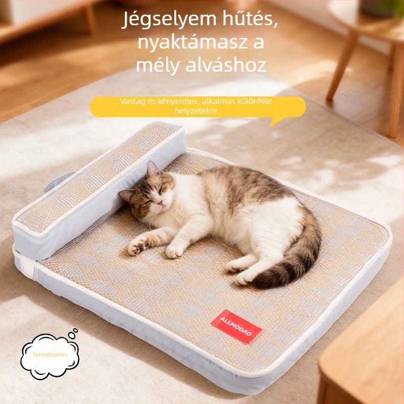 Kutyafekhely minden évszakra, mosható, nem tapad a szőrre, harapásálló, hűsítő matrac, kisállat ágy, kutya alvó matrac, macskaágy