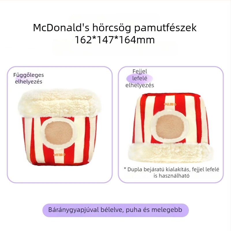Téli pamutszövet fészek hörcsögök, tengerimalacok és csincsillák számára — meleg alvóház fleece béléssel