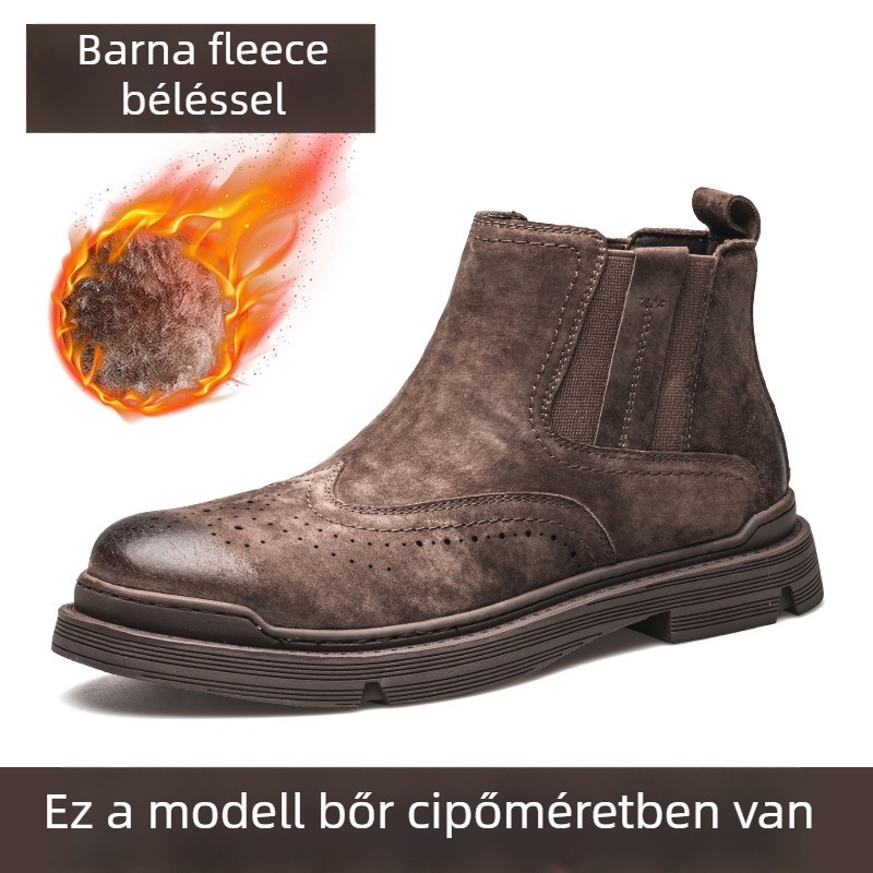 Férfi Martin Chelsea bakancs, alacsony szárú, felsőrésze pigskin másodlagos sertésbőr, bélés báránybőr, vulkanizált gumitalp