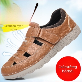 BONFOOT szandálok top-grain bőrből, MD talp, Velcro-zárás, Toe Cap, lélegző, könnyű, csúszásmentes
