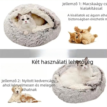 PP pamutból készült kutyafészek, kör alakú forma, kényelmes házikedvenceknek