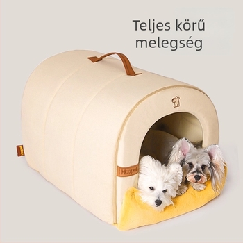 Meleg velúr ívelt macskafészek — beltéri használat, poliészter, megőrzi a meleget