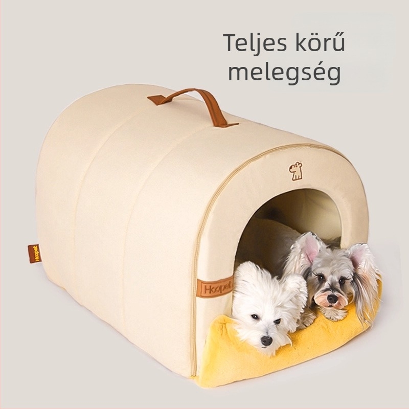 Meleg velúr ívelt macskafészek — beltéri használat, poliészter, megőrzi a meleget