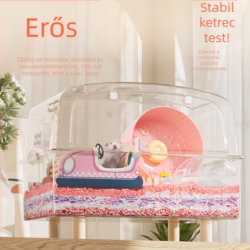 Bucat Star 50 átlátszó hörcsögketrec tájjellegű belsővel — kristály luxus villa mini hörcsögök és aranyhörcsögök számára