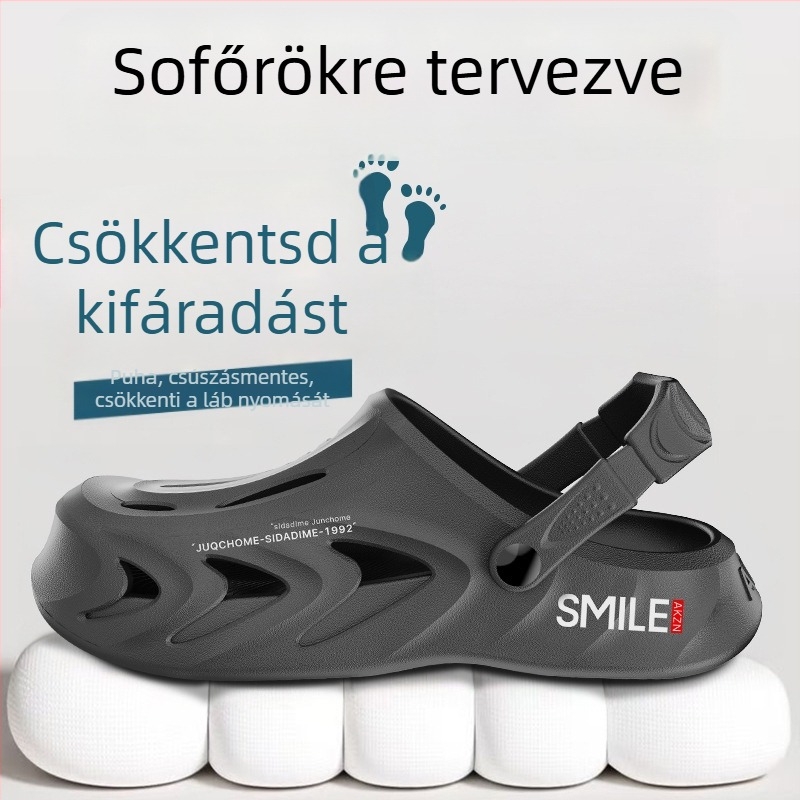 Férfi EVA szandál zárt lábujjjal, elasztikus pánttal, vulkanizált talppal