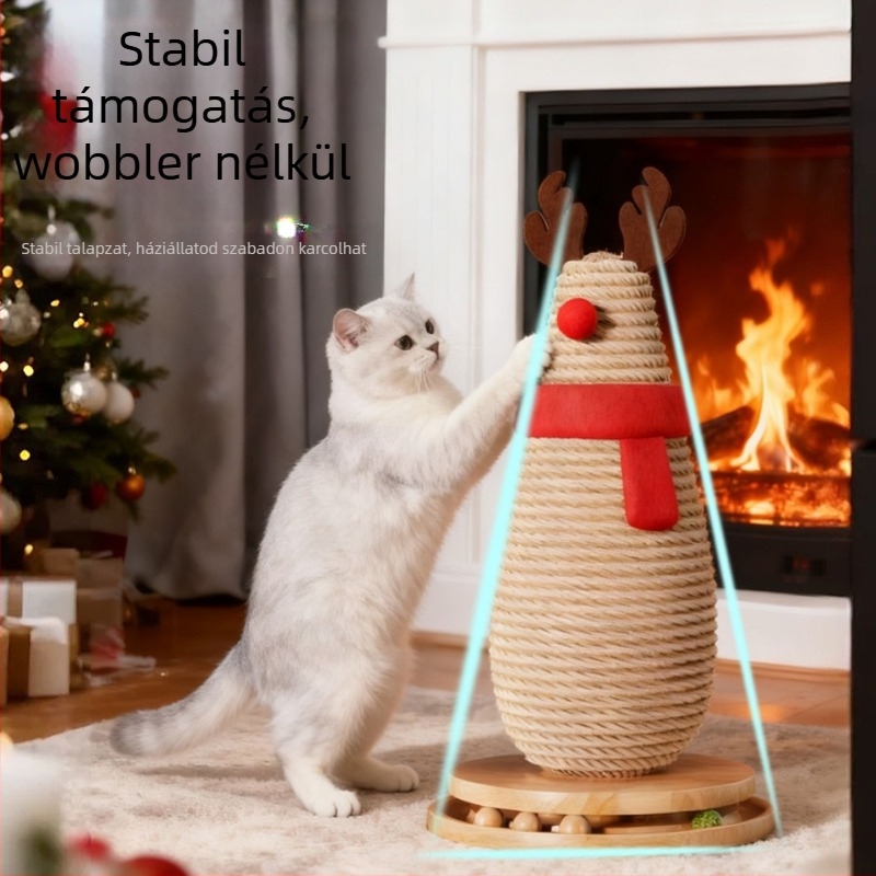 Macskakaró oszlop, függőleges fa kivitel, modell JQ1525-1, egyszerű stílus