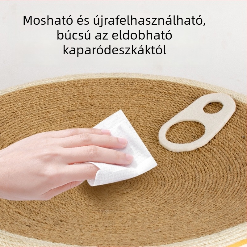 Integrált sisál macskafészek és kaparódeszka, extra-nagy, szőrszálmentes macskatárgy