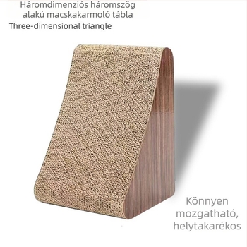 Macska karmoló tábla — függőleges háromszög alakú, hullámos karton, Maodudu