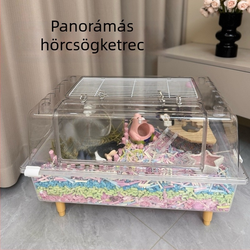 Hörcsög ketrec, műanyag, négyzet alakú, vízálló, beltéri használatra