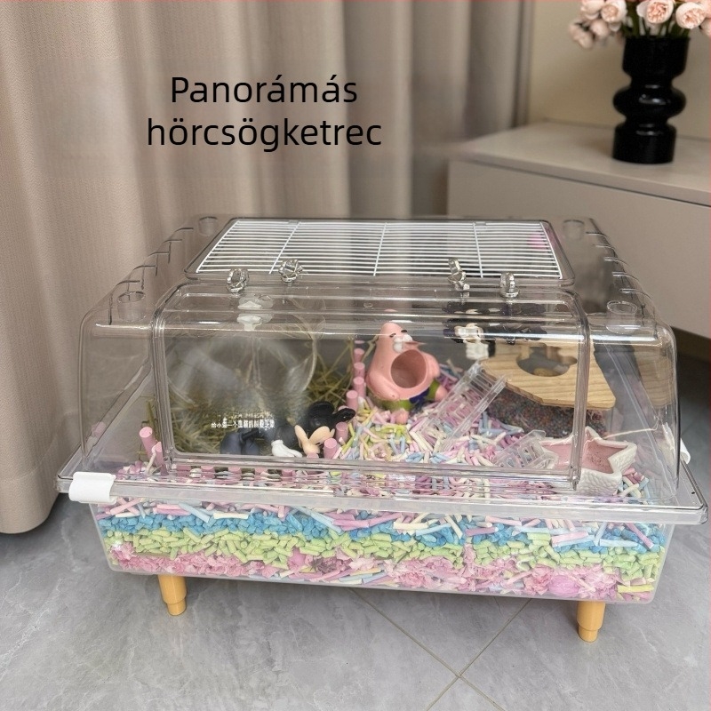 Hörcsög ketrec, műanyag, négyzet alakú, vízálló, beltéri használatra