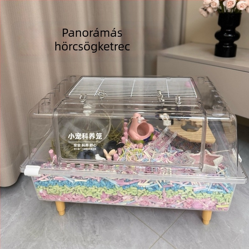 Hörcsög ketrec, műanyag, négyzet alakú, vízálló, beltéri használatra
