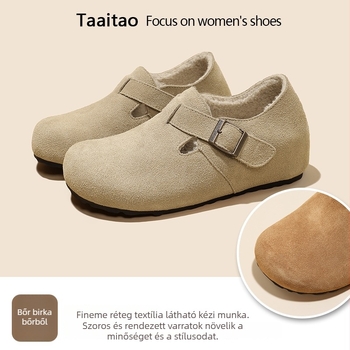 Női Birkenstock-stílusú casual cipő, felsőrész: valódi bőr, belső: disznó bőr, csattal záródó, 3–5 cm-es sarok, gumitalp
