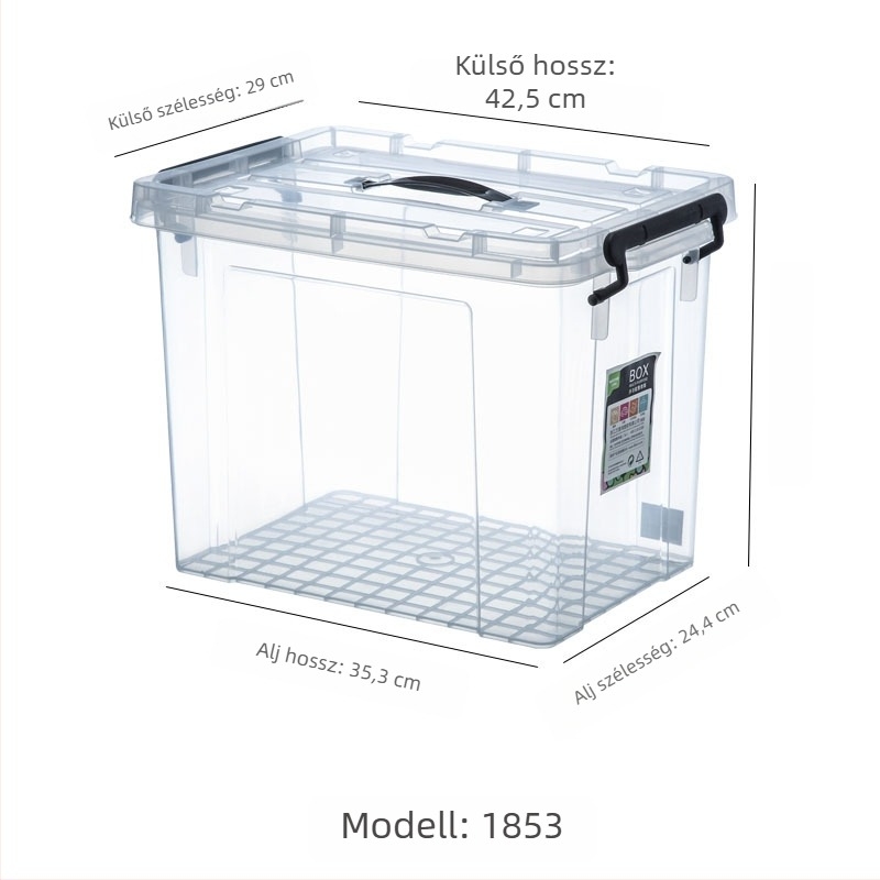 Fedéllel ellátott tároló doboz - műanyag, modell 1851, kapacitás 300 ml alatt, kézben vihető