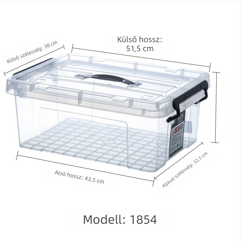 Fedéllel ellátott tároló doboz - műanyag, modell 1851, kapacitás 300 ml alatt, kézben vihető