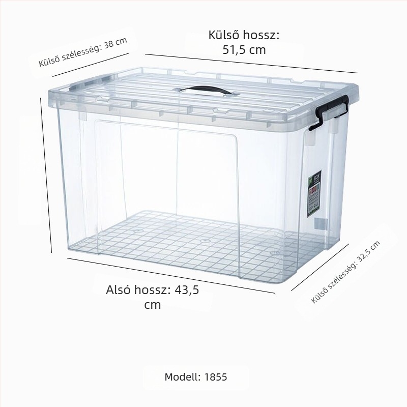 Fedéllel ellátott tároló doboz - műanyag, modell 1851, kapacitás 300 ml alatt, kézben vihető