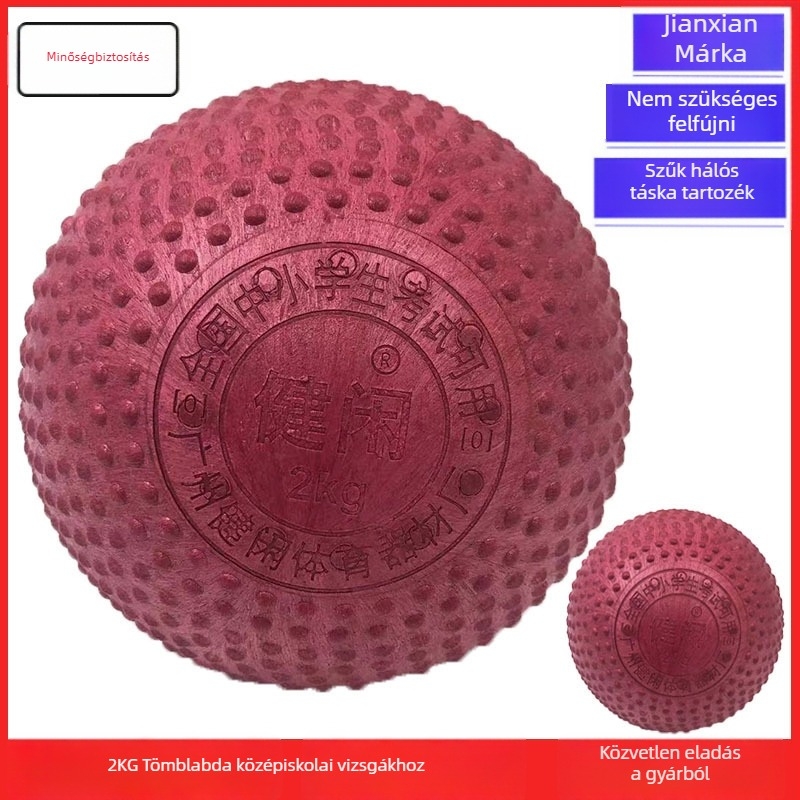 2 kg-os gumiból készült szilárd labda, homokkal töltve, atlétika edzéshez