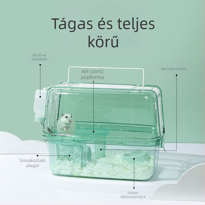 Zhongheng hörcsög ketrec, dupla emeletes villa, műanyagból, hordozható, hörcsögök számára