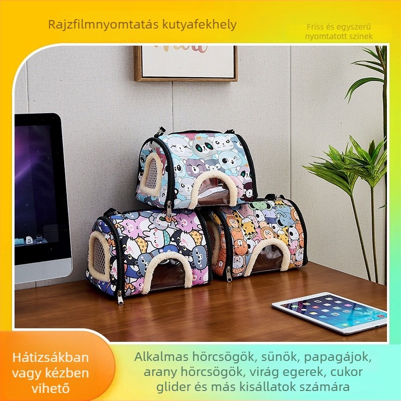 Beibei Pets hörcsög kimenő hátizsák, poliészter odú kisállatok számára