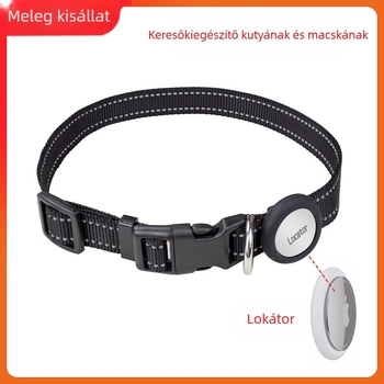 Logóval ellátott háziállat-nyakörv macska és kutya számára, nyomkövető, anti-lost funkcióval, monokróm minta, poliészter anyag, egész éves használatra, általános célú, brit stílus